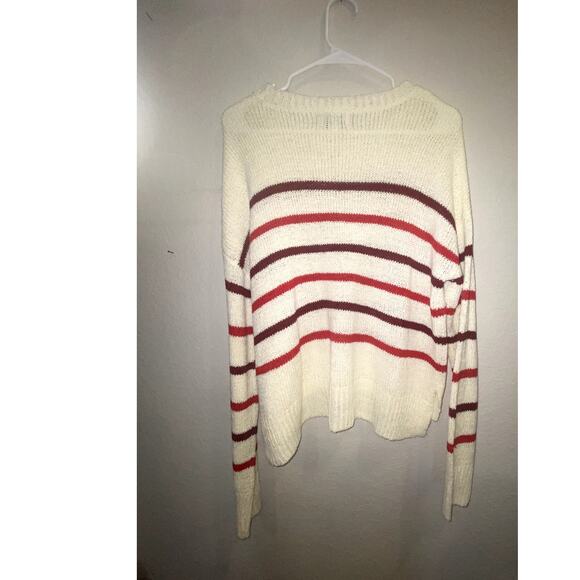 NWT Francescas Striped Colorblock Knit Sweater Size Large - Picture 2 of 6
